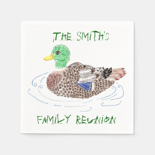 Personalized duck paper napkins