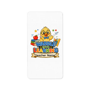 Personalized Duck Teacher Sticker Waddle Into Le