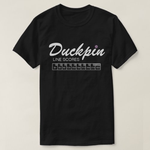 Personalized Duckpin Line Scores Black T_Shirt