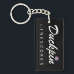 Personalized Duckpin Line Scores Keychain -2 Sides<br><div class="desc">Bowl Duckpins!</div>