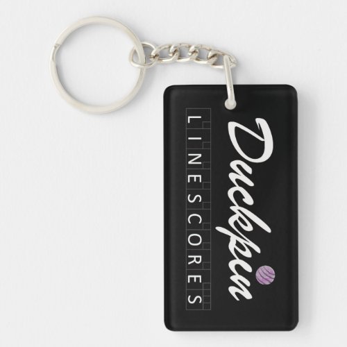 Personalized Duckpin Line Scores Keychain _2 Sides