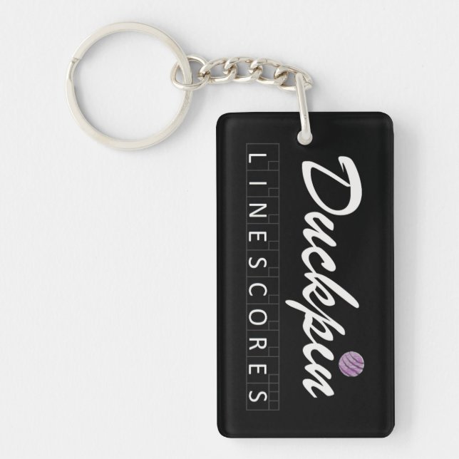 Personalized Duckpin Line Scores Keychain -2 Sides (Front)