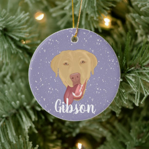 Personalized Dudley Labrador Ceramic Ornament