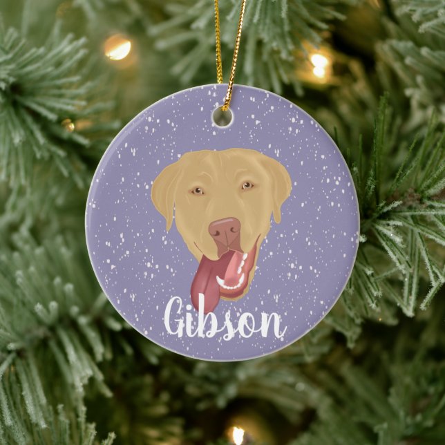 Personalized Dudley Labrador Ceramic Ornament (Tree)