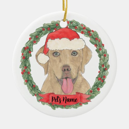 Personalized Dudley Labrador Ceramic Ornament