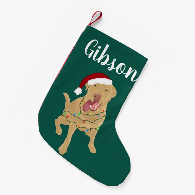 Personalized Dudley Labrador Christmas Small Christmas Stocking (Front (Hanging))