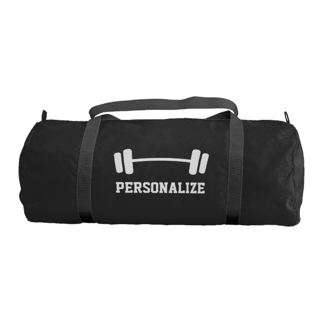 Personalized dumbbell weightlifting duffle gym bag (Front)