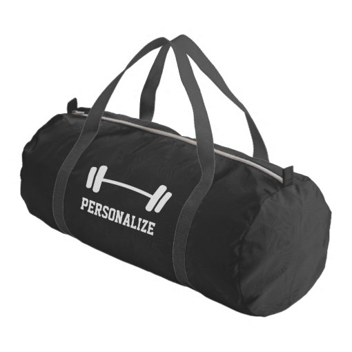 Personalized dumbbell weightlifting duffle gym bag | Zazzle
