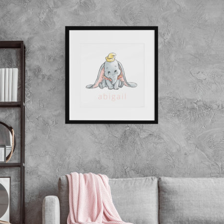 Personalized Dumbo Sketch For Nursery Poster