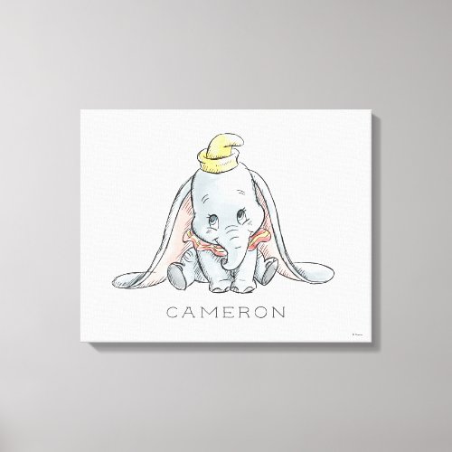 Personalized Dumbo Watercolor Canvas Print