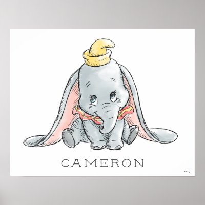 Personalized Dumbo Watercolor Poster