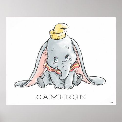 Personalized Dumbo Watercolor Poster