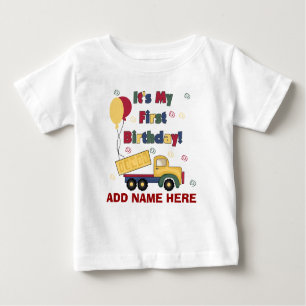 Personalized Dump Truck 1st Birthday Tshirt