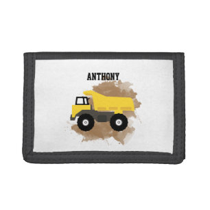 Personalized Dump Truck Construction Mud Trifold Wallet