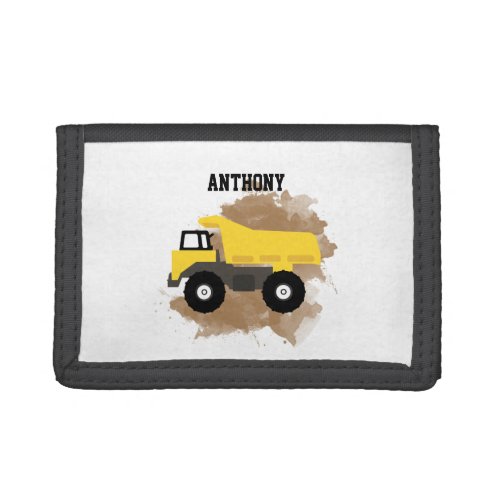 Personalized Dump Truck Construction Mud Trifold Wallet