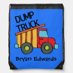 Personalized Dump Truck Drawstring Bag