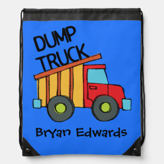 Personalized Dump Truck Drawstring Bag