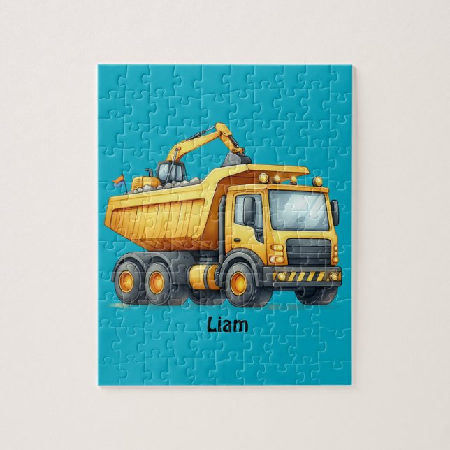 Personalized Dump Truck Jigsaw Puzzle (Vertical)