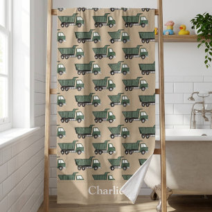 Personalized Dump Truck Kids Bath Towel