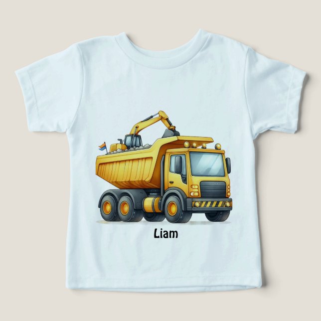 Personalized Dump Truck Toddler T-shirt (Design Front)