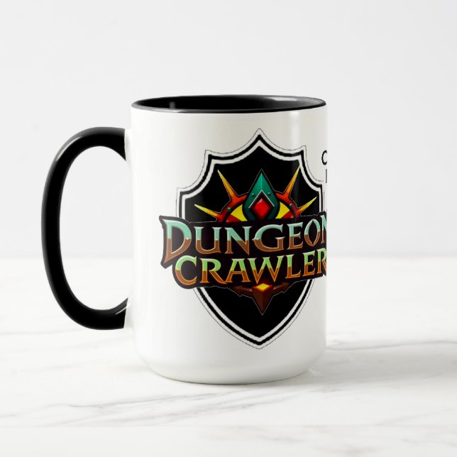 Personalized Dungeon Crawler Color Logo Mug (Left)