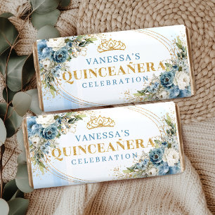 Personalized Dusty Blue Floral Quince Hershey