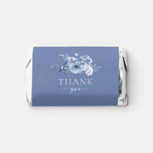 Personalized Dusty Blue Floral Wedding Hershey's Miniatures