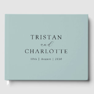 Personalized Dusty Blue Guest Book