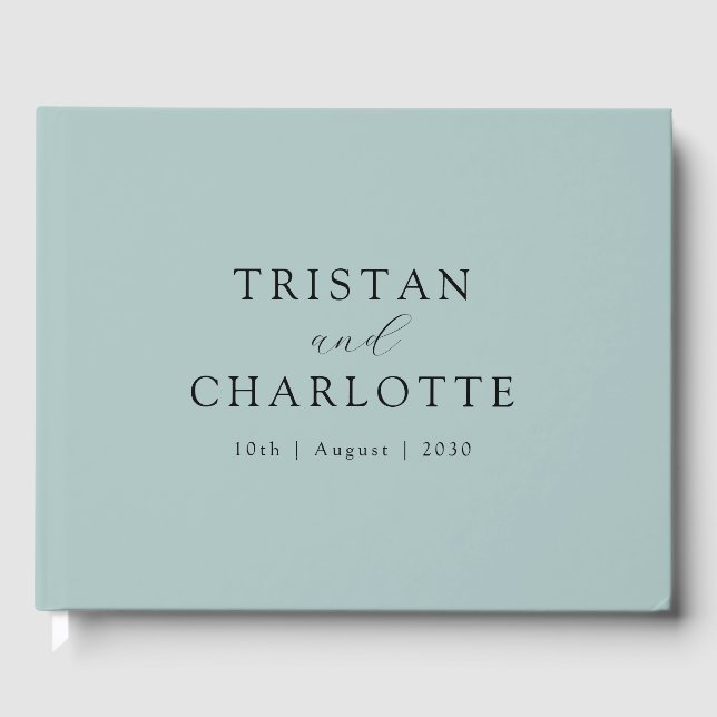 Personalized Dusty Blue  Guest Book (Front)
