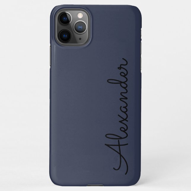 Personalized Dusty Blue Handwritten Name BUDGET iPhone Case (Back)