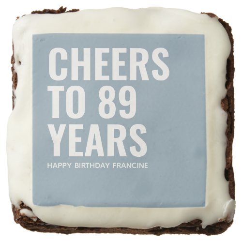 Personalized Dusty Blue Happy Birthday Bownies Brownie