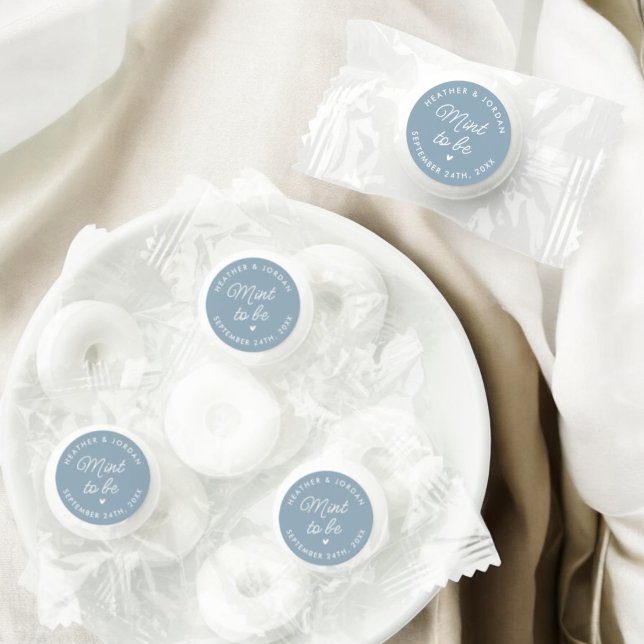 Personalized Dusty Blue Mint To Be Wedding Mint Life Saver® Mints (Creator Uploaded)