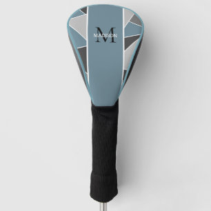 Personalized Dusty Blue Modern Monogram Womens Golf Head Cover