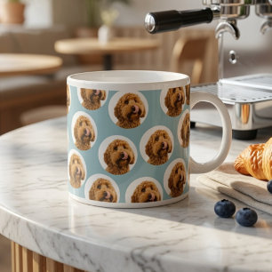 Personalized Dusty Blue Pet Face Espresso Cup