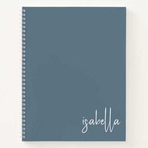 Personalized Dusty Blue Spiral Notebook