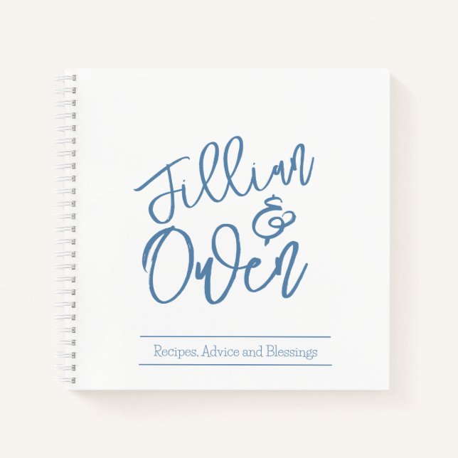 Personalized Dusty Blue Spiral Notebook (Front)