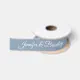 Blue Button Ribbon Personalized Dusty Blue Wedding Couple Names Satin Ribbon | Zazzle