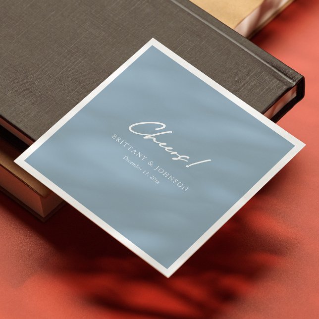 Personalized Dusty Blue Wedding Napkins (Personalized Dusty Blue Wedding Napkins)