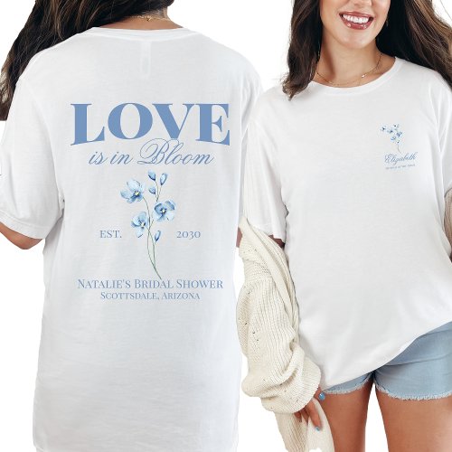 Personalized Dusty Blue Wildflower Bridal Shower T_Shirt