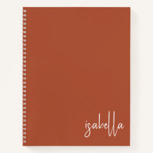 Personalized Dusty Burnt Orange Notebook