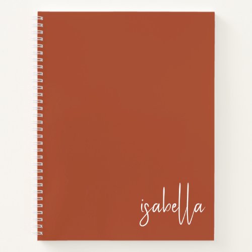 Personalized Dusty Burnt Orange Notebook