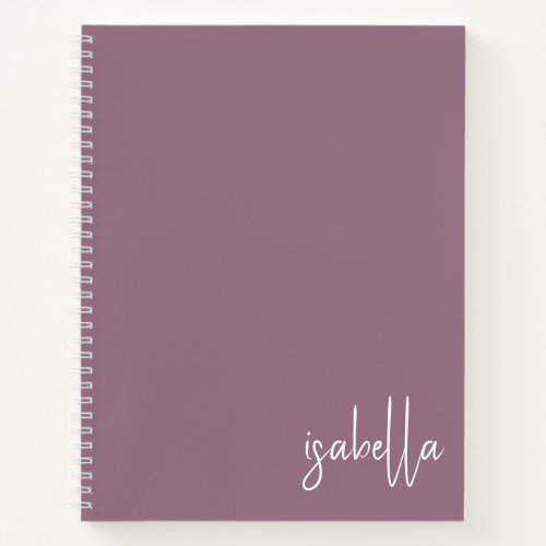 Personalized Dusty Lilac Spiral Notebook