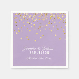 Personalized DUSTY MAUVE Gold Confetti Wedding Napkins