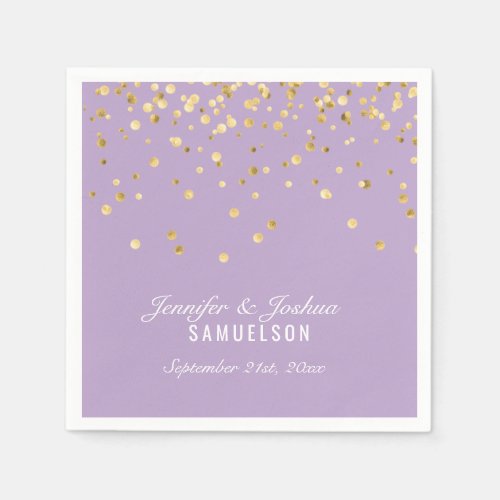 Personalized DUSTY MAUVE Gold Confetti Wedding Napkins