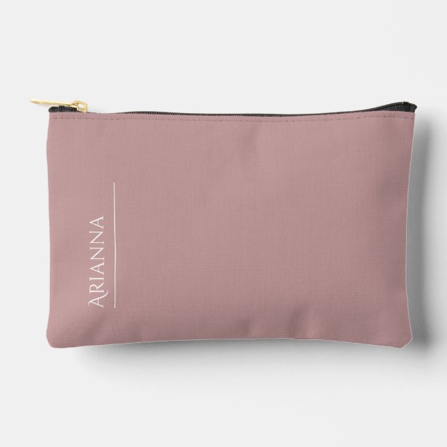 Personalized dusty pink accessory pouch (Front)
