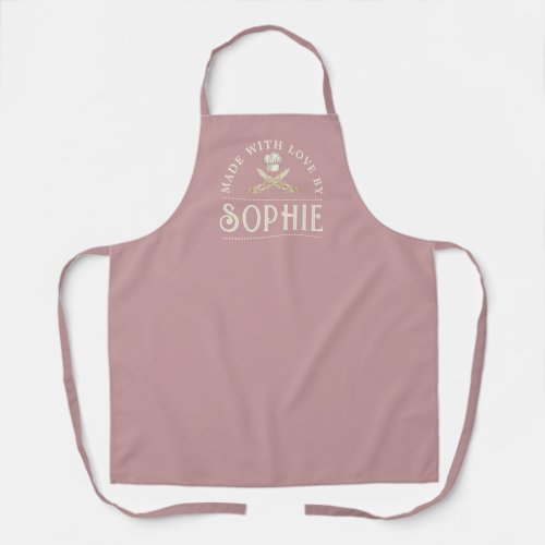 Personalized Dusty Pink All_Over Print Apron