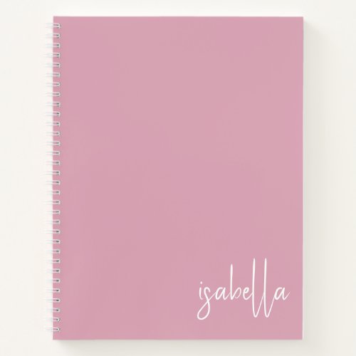 Personalized Dusty Pink Spiral Notebook