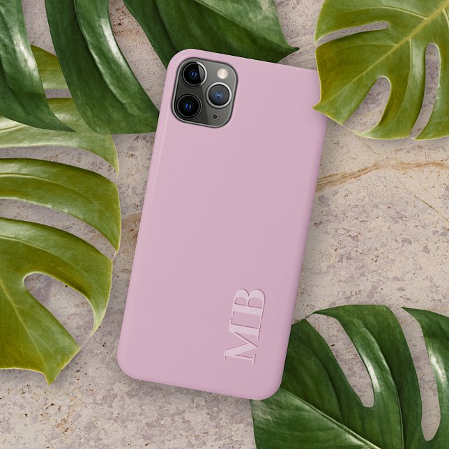 Personalized Dusty Rose Blush Pink Monogram Iphone Case (Creator Uploaded)