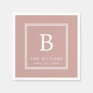 Personalized Dusty Rose/Blush Wedding Paper Napkin