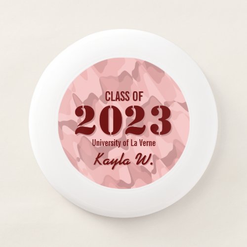 Personalized Dusty Rose Camouflage Graduation Wham_O Frisbee